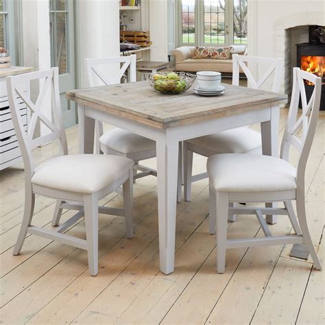 Signature Grey Square Extending Dining Table and Four Chairs | Extendable dining table, Dining ...