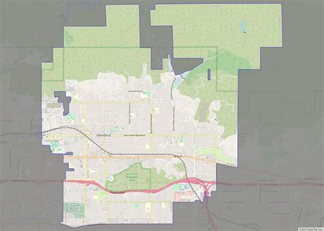 Map of Glendora city, California