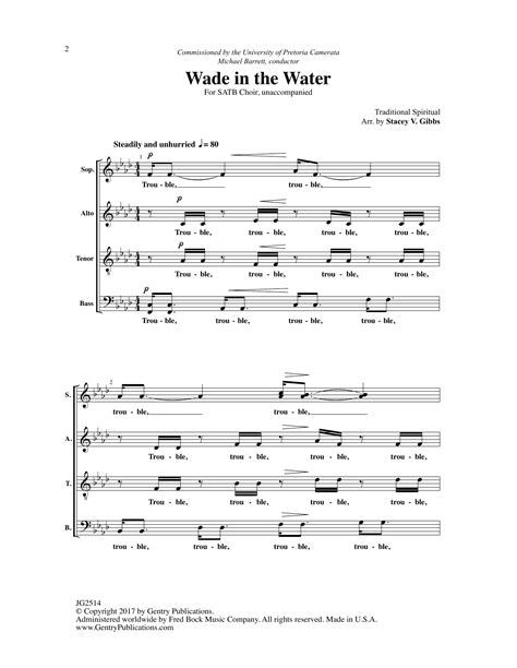 Wade in the Water by Stacey V. Gibbs Sheet Music for SATB Choir at Sheet Music Direct