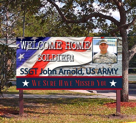 Custom Military Welcome Home Printed HD Banner Sign Complete with Hem ...