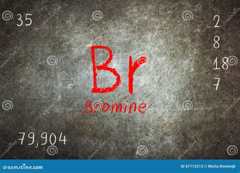 Bromine Chemistry Element Symbol Icon. Chemical Education Science Atom ...