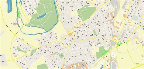 Bedford UK PDF Vector Map: City Plan High Detailed Street Map editable Adobe PDF in layers