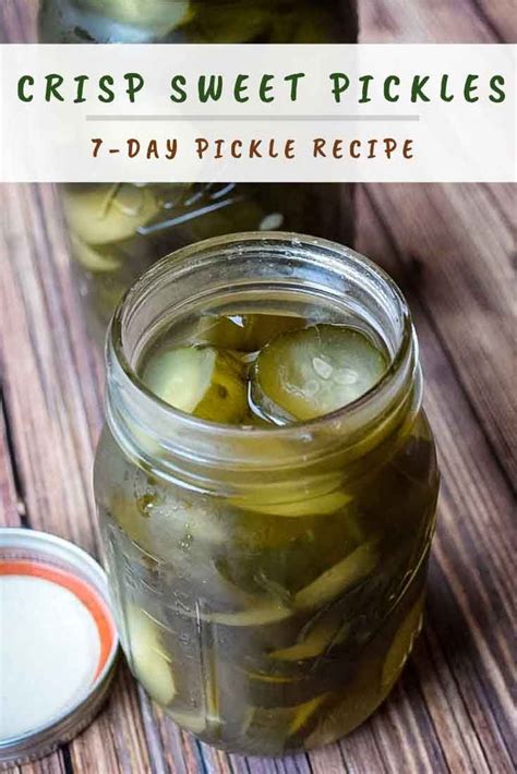 Crisp Sweet Pickle Recipe - 7 Day Pickles | Recipe | Sweet pickles recipe, Pickling recipes ...