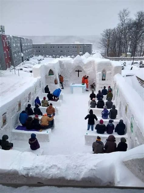 Watch: Students at Michigan Tech Build Chapel Made of Snow