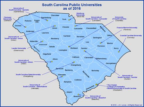 South Carolina Education - Public Universities as of 2016