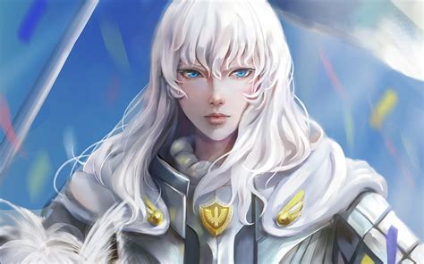 HD wallpaper: griffith, berserk, white hair, blue eyes, Anime, portrait, young women | Wallpaper ...