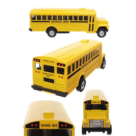 Retro Yellow School Bus 1970s : Pull Back Die-Cast Vehicle