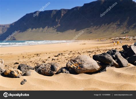 Famara Beach in Lanzarote, Canary Islands, Spain — Stock Photo ...