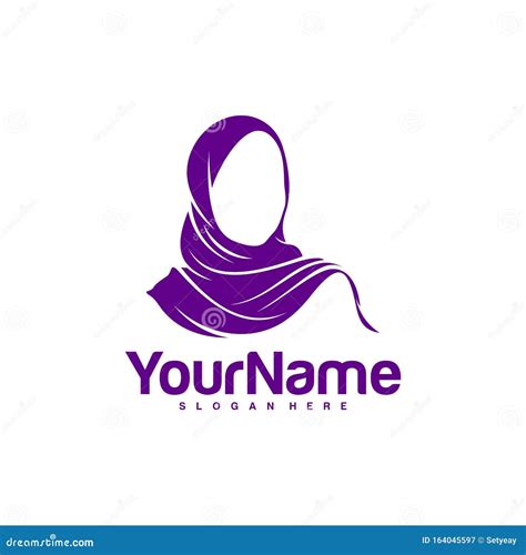 Muslimah Hijab Logo Design Vector. Hijab Logo Template. Icon Symbol Stock Vector - Illustration ...