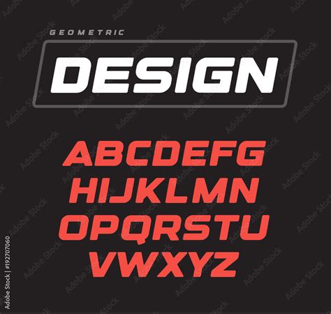 Italic bold geometric alphabet design. Sport game vector font template. Stock Vector | Adobe Stock