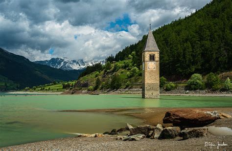 Submerged Church Tower of Graun, Lake Reschen/Resia, Italy