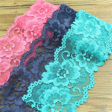 Garment accessories exquisite color lace quality fabric lace with elastic lace elastic wide 8cm ...