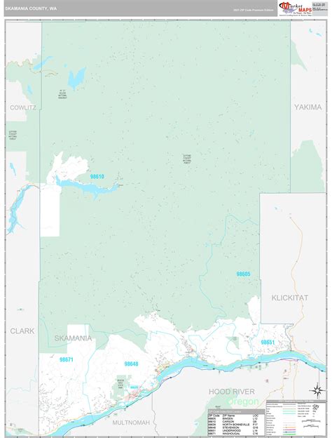 Skamania County, WA Wall Map Premium Style by MarketMAPS - MapSales