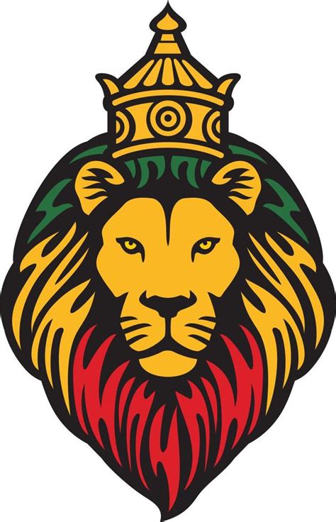 The Lion of Judah Head with Crown - Rastafarian Reggae Symbol. Vector illustration. 15634836 ...