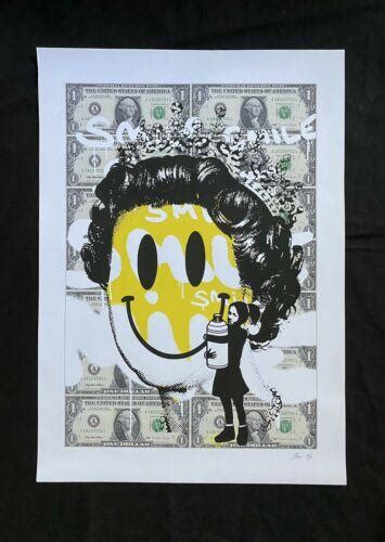 Original Graffiti-Chris Boyle 'Banksy Girl ' Money Urban Art Lithograph ...