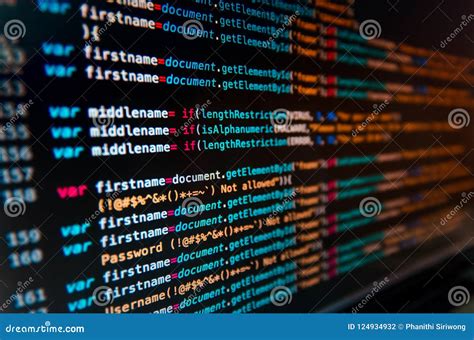 Desktop Source Code and Wallpaper by Computer Language with Coding and Programming. Stock Photo ...