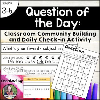 Question of the Day: Classroom Community Building and Daily Check-In ...