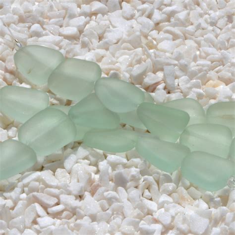 6PCs 14X14mm SeaFoam Green Light Freeform Cultured Sea Glass