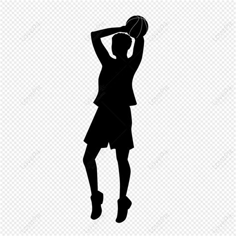 Silhouette Of Basketball Players, Basketball, Shooting, Conductor Silhouette PNG Transparent ...