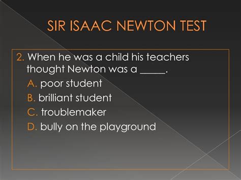 Isaac newton test