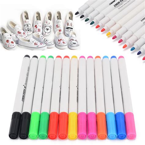 13pcs Fabric Marker Pens Permanent Paint Pens For DIY Textile Clothes T ...