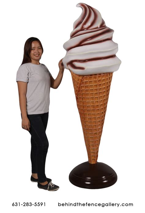 Giant Chocolate Vanilla Swirl Soft Serve Ice Cream Cone Statue Giant Chocolate Vanilla Swirl ...