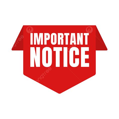 Important Notice In Red Unique Shape For Announcement Vector, Important ...