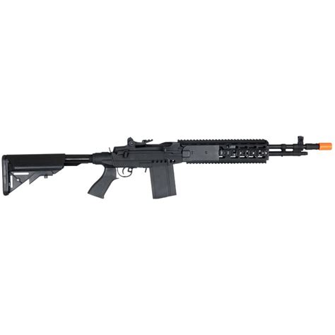 Lancer Tactical Airsoft M14 EBR AEG Full Metal w/ Crane Stock - BLACK | Airsoft Megastore