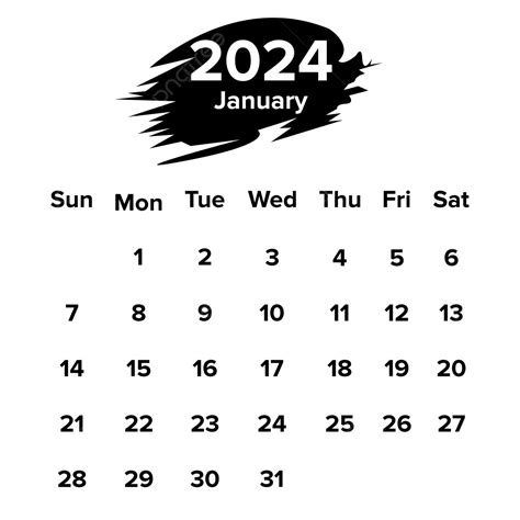 Calendario Mensual 2024 Enero PNG ,dibujos Calendario Mensual 2024, Calendario Mensual 2024 ...