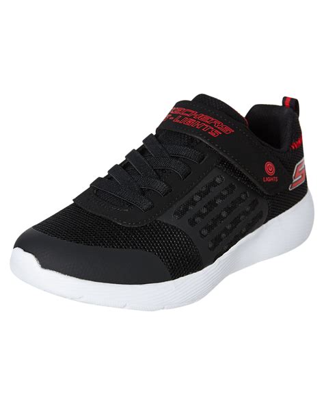 Skechers Boys Dyna Lights Shoe - Youth - Black Red | SurfStitch