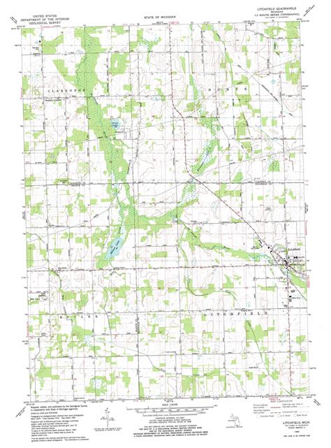 Litchfield topographic map 1:24,000 scale, Michigan