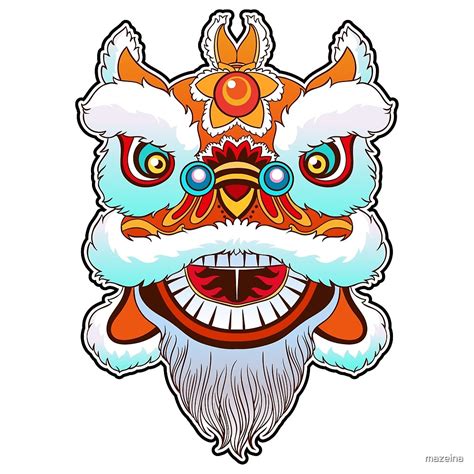 "Chinese lion head dance." by mazeina | Redbubble