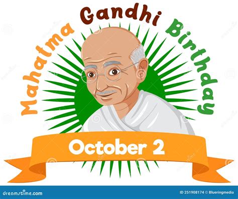 Mahatma Gandhi Birthday Banner Design Stock Vector - Illustration of ...