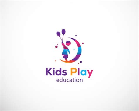 Premium Vector | Kids play logo creative education color