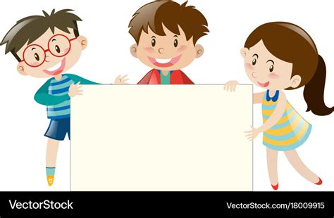 Cartoon Kids Holding Banner