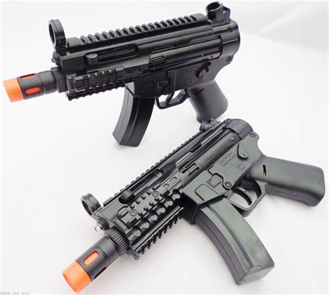 2X Toy Machine Guns Military MP5 Gun with Flashing Lights & Sound FX Set SAFE - Military & Adventure