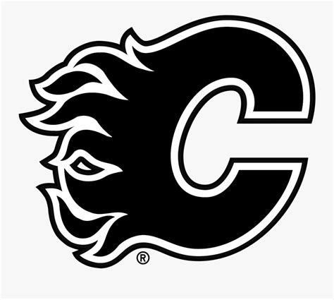 Calgary Flames Logo Black And White - Calgary Flames Decal , Free ...