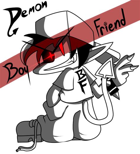 FNF AU: Demon Boyfriend -shaded doodle- by ArtsyGum on DeviantArt