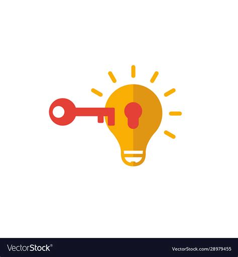 Key idea icon flat creative element from Vector Image