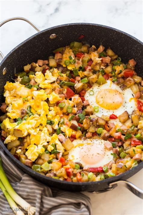 This easy Breakfast Skillet is made with 6 ingredients and in 30 minutes or less! A hearty ...