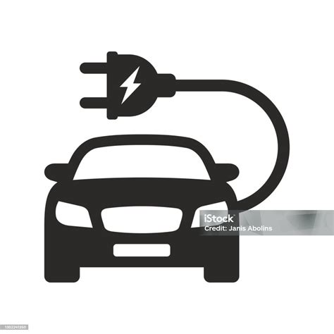 Electric Car Icon Ev Electric Vehicle Charging Station Stock Illustration - Download Image Now ...