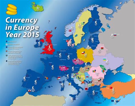 Europe currency map euro zone 2015 — Stock Vector © frizio #58914033