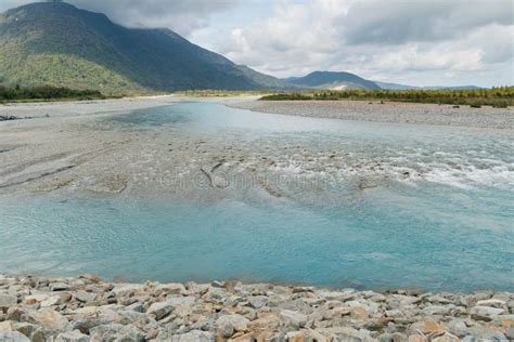 Blue River Water with Mountain Background Stock Photo - Image of beach, forest: 116002792