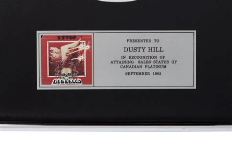 ZZ TOP | DUSTY HILL DEGUELLO IN-HOUSE CANADIAN RECORD AWARD