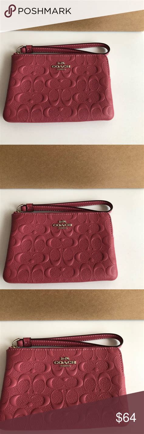 Authentic Coach Embossed Strawberry Wristlet | Coach, Pink color, Coach ...