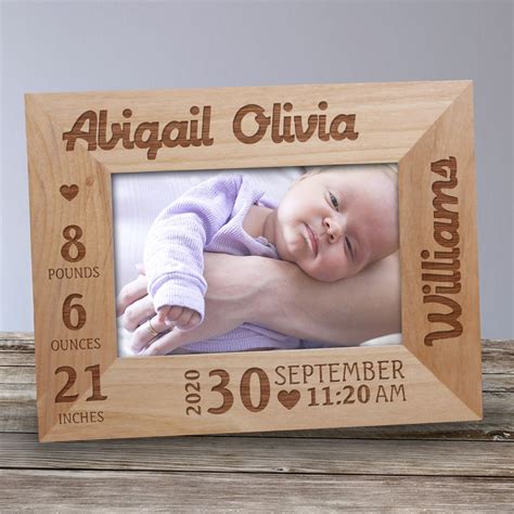 Engraved Wood Frame for Baby | Gifts | GiftsForYouNow