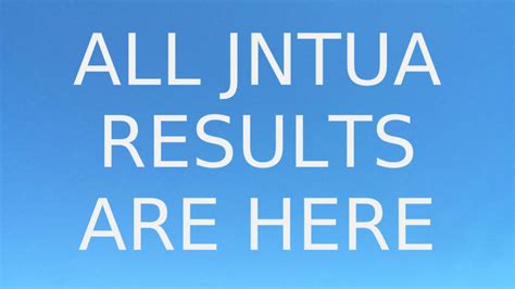 All Jntua Results Available Here | jntuaresults - Speed results