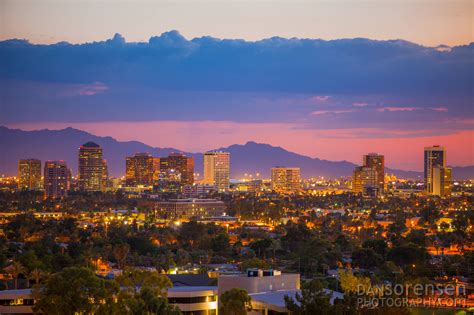 Midtown Phoenix Skyline at Night - When In Your State