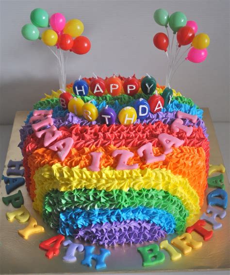 Rainbow Design Birthday Cake | yo-rice