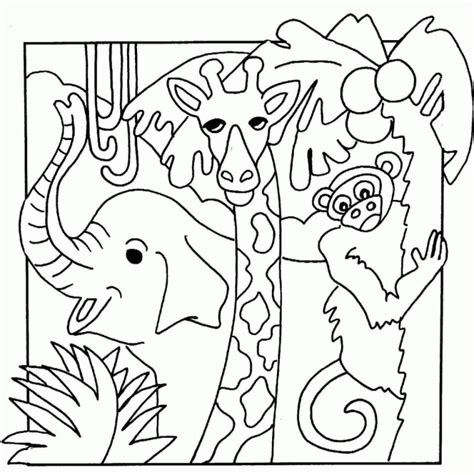 Safari Animals Coloring Page - Coloring Home